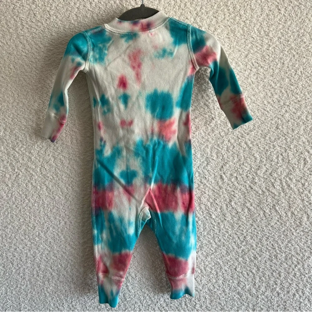 Hanna Andersson Infant‎ Tie Dye Zip Up Organic Cotton Pajamas Size 3-6 Months